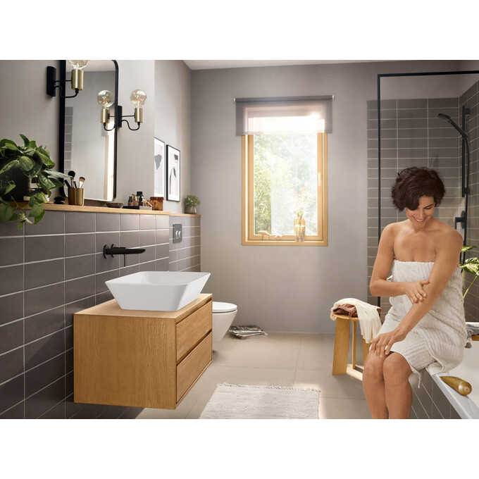 Внешняя часть смесителя скрытого монтажа для умывальника Hansgrohe Rebris E Black Matt 72568670 (черная матовая, с донным клапаном), Цвет производителя: черный матовый, фото 3