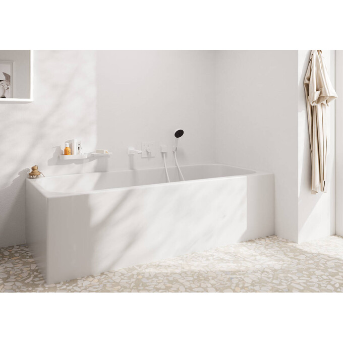 Внешняя часть смесителя скрытого монтажа для ванны Hansgrohe DuoTurn E White Matt 75417700 (белая матовая), Цвет производителя: белый матовый, фото 2