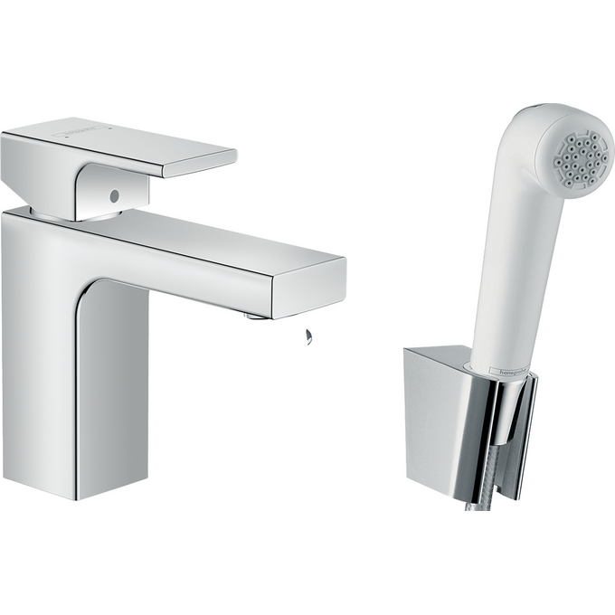 Змішувач для умивальника Hansgrohe Vernis Shape Chrome 71216000 (з гігієнічним душем), фото 