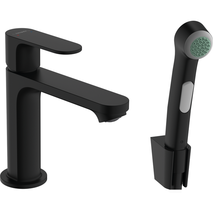 Смеситель для умывальника Hansgrohe Rebris S Black Matt 72215670 (черный матовый, с гигиеническим душем), Цвет производителя: черный матовый, фото 