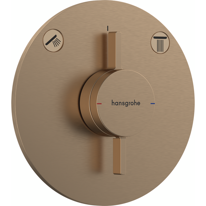 Внешняя часть смесителя скрытого монтажа для ванны Hansgrohe DuoTurn S Brushed Bronze 75418140 (брашированная бронза), Цвет производителя: брашированная бронза, фото 