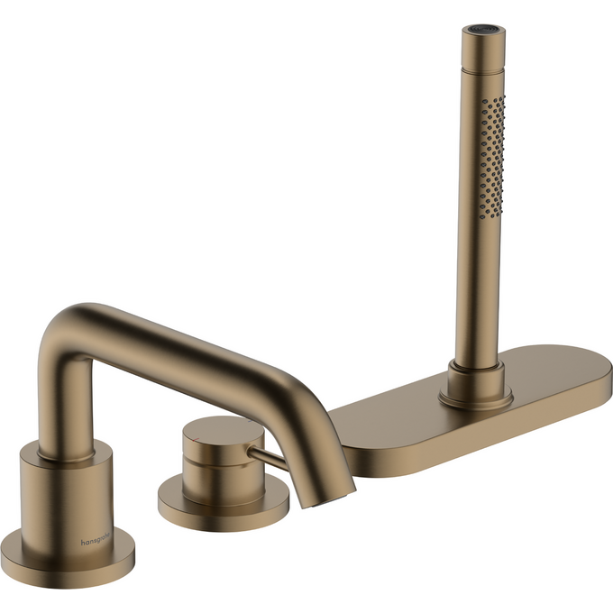 Зовнішня частина змішувача на борт ванни Hansgrohe Tecturis S Brushed Bronze 73447140 (брашована бронза, на три отвори), Колір виробника: брашована бронза, фото 