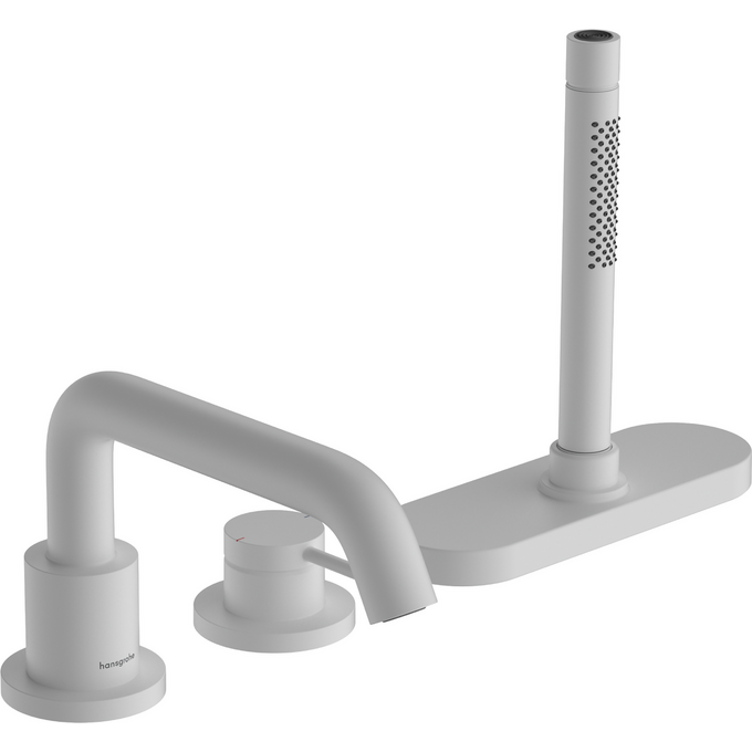 Зовнішня частина змішувача на борт ванни Hansgrohe Tecturis S White Matt 73447700 (біла матова, на три отвори), Колір виробника: білий матовий, фото 