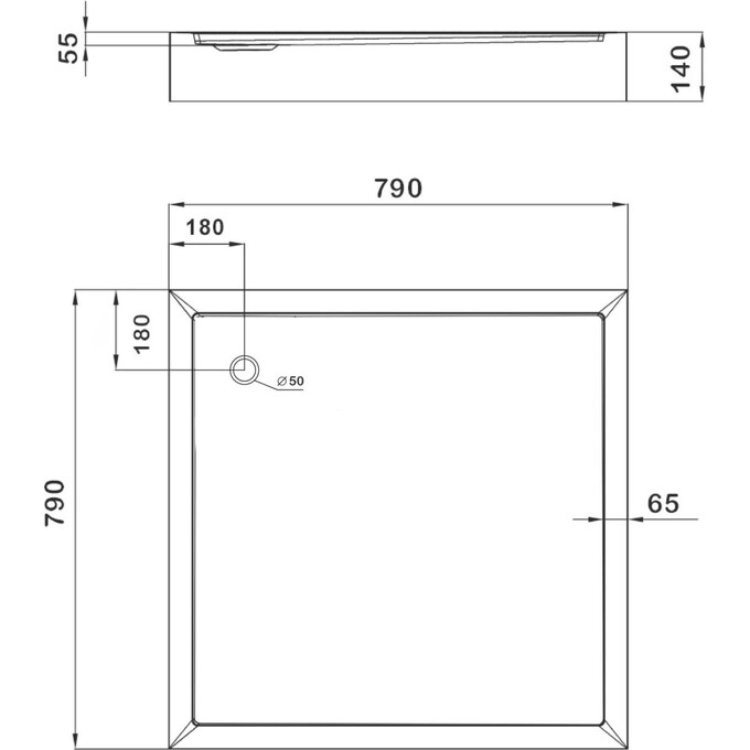 Душовий піддон Lidz Kapielka ST80X80X14 (LKAST808014, 80x80 см, з каркасом), фото , изображение 5
