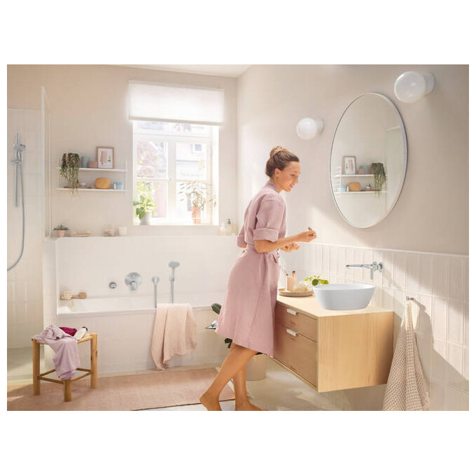 Внешняя часть смесителя скрытого монтажа для умывальника Hansgrohe Rebris S Chrome 72528000 (с донным клапаном), Цвет производителя: хром, фото 4