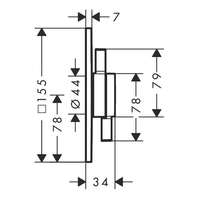 Зовнішня частина змішувача прихованого монтажу Hansgrohe DuoTurn Q White Matt 75414700 (біла матова), Колір виробника: білий матовий, фото , изображение 2