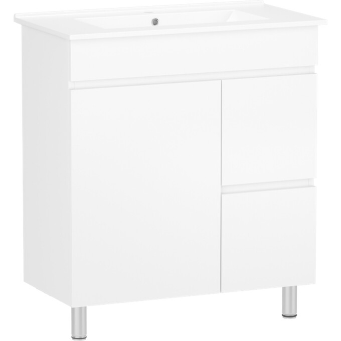 Тумба RJ Fly-XO з умивальником RJ Jenor RJFU085-4180WHSET (RJFU085-4180WH+RZJ815, 80 см, біла, підлогова), Доступні розміри: 80, Колір виробника: білий, фото 