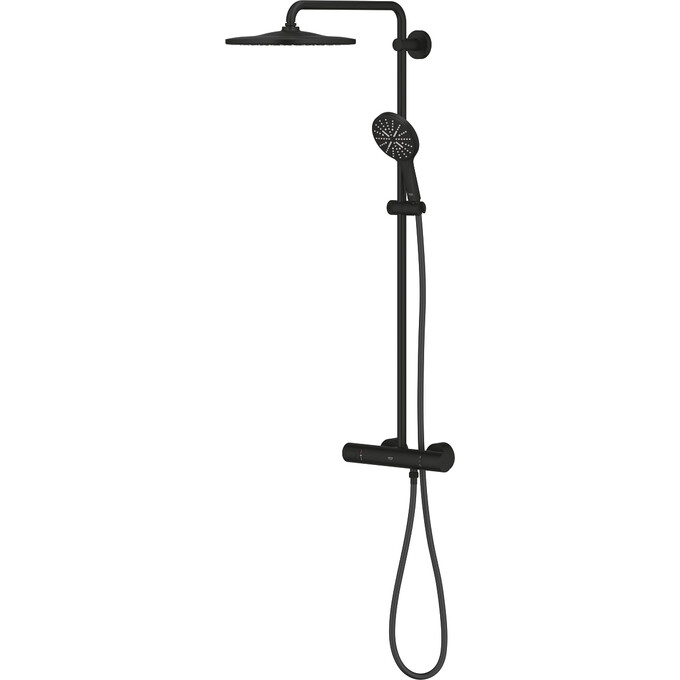 Душова система з термостатом Grohe Rainshower SmartActive 310 22119KF0 (чорний фантомний), фото , изображение 4