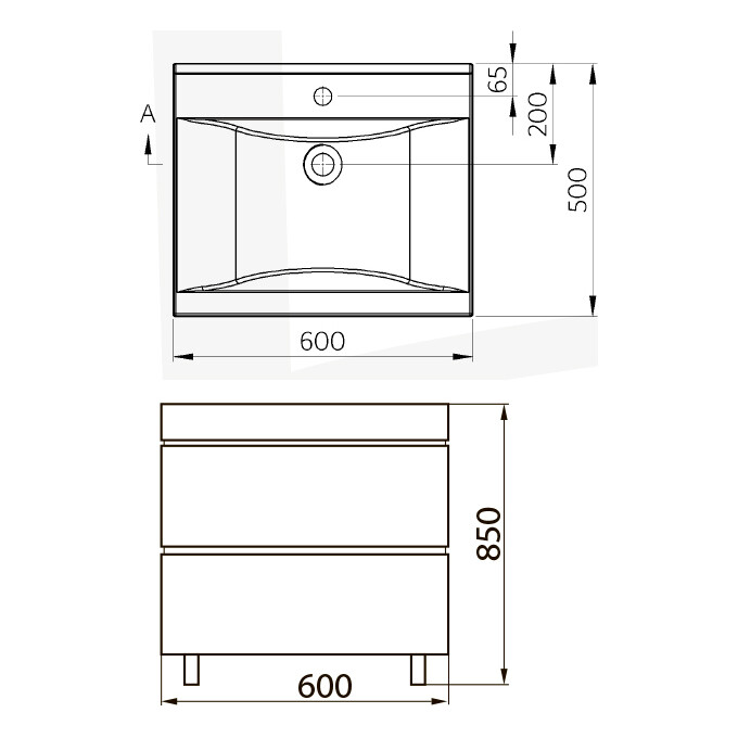 Тумба підлогова з раковиною Norway Terra M108060, фото , изображение 6