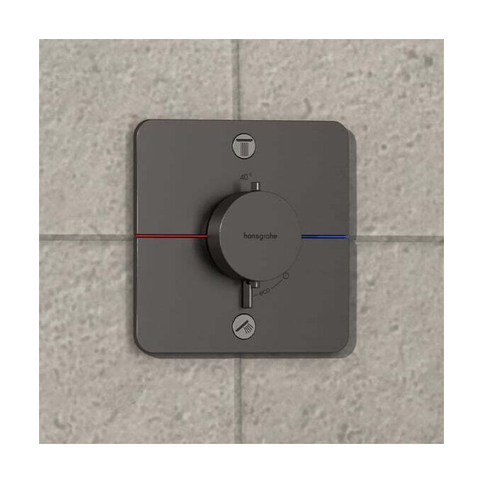 Внешняя часть смесителя скрытого монтажа с термостатом для ванны Hansgrohe ShowerSelect Comfort Q Brushed Black Chrome 15583340 (брашированный черный хром), Цвет производителя: брашированный черный хром, фото 4