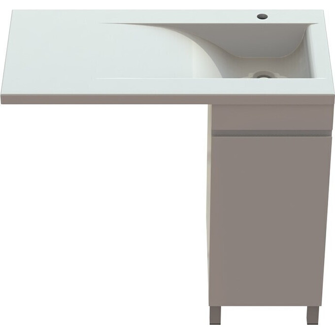 Тумба Snail Каролина с умывальником Snail Феникс 1000KMN159RA100 (100 см, белая глянцевая, правая, напольная), Доступные размеры: 100 x 50 R, фото 5