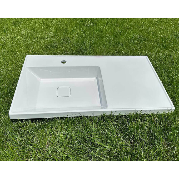 Умывальник Snail Тукан 182A100 (89x49 см, с крылом), Цвет производителя: белый глянец, фото 12