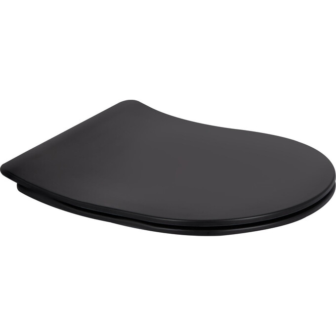 Безободковый подвесной унитаз Qtap Taurus Ultra Quiet Black Matt QT2433084EUQMB (черный матовый, воронкообразный,  с сиденьем), Цвет производителя: черный матовый, фото 8