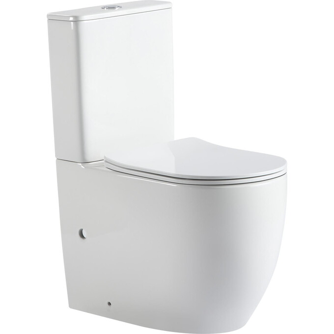 Безободковый унитаз-компакт Qtap Robin New Ultra Quiet QT13226083AW (воронкообразный, с сиденьем), фото 