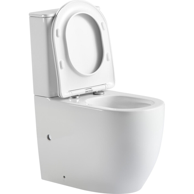 Безободковый унитаз-компакт Qtap Robin New Ultra Quiet QT13226083AW (воронкообразный, с сиденьем), фото 4