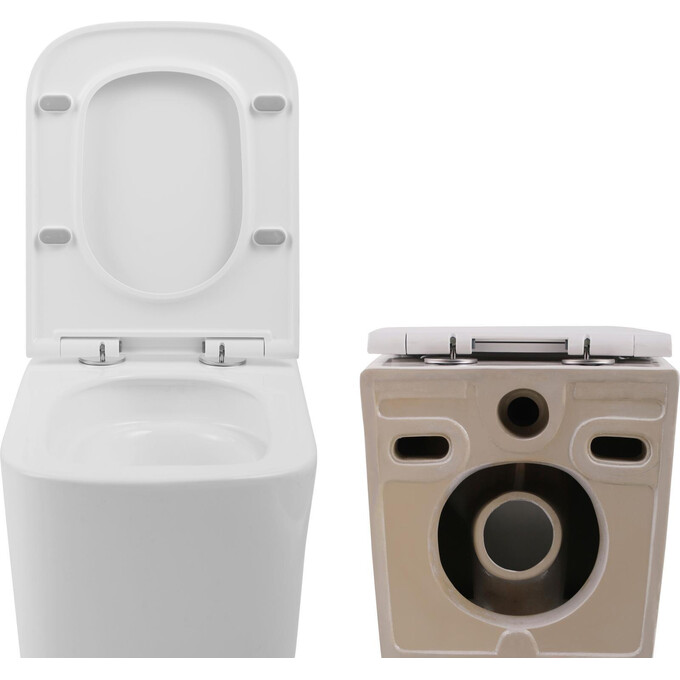 Безободковый подвесной унитаз Qtap Tern Ultra Quiet QT17332303AW (воронкообразный, с сиденьем), фото 4