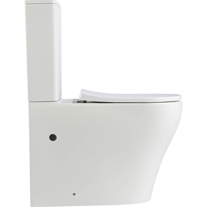 Безободковый унитаз-компакт Qtap Virgo Ultra Quiet QT18226092AW (воронкообразный, с сиденьем), фото 3