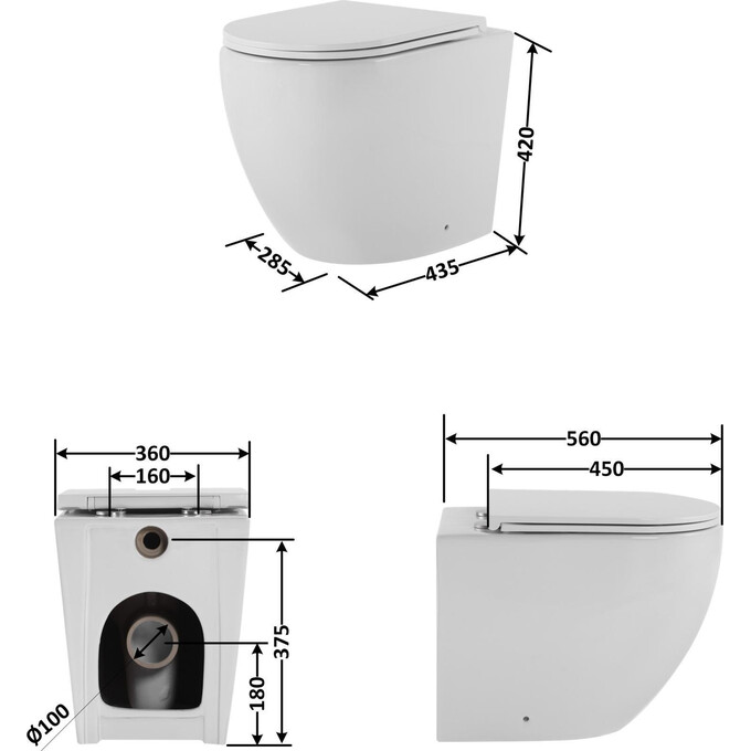 Безободковый напольный унитаз Qtap Robin Ultra Quiet QT13223381AW (воронкообразный, с сиденьем), фото 9