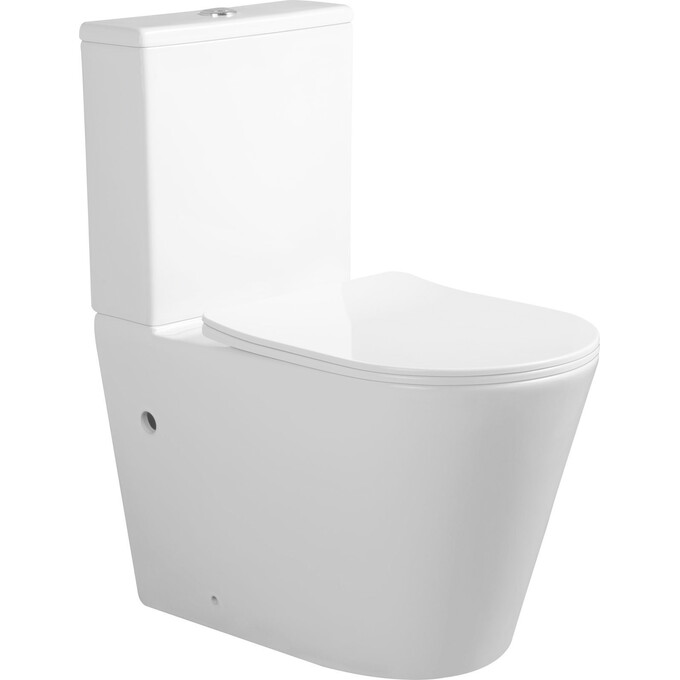 Безободковый унитаз-компакт Qtap Vlasta Ultra Quiet QT28228300W (воронкообразный, с сиденьем), фото 