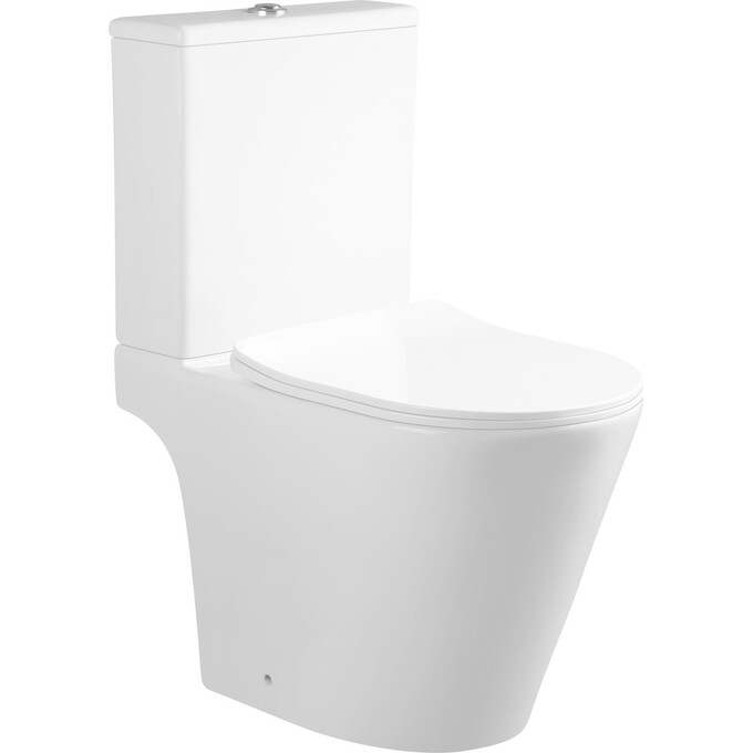 Безободковый унитаз-компакт Qtap Dove Rimless QT06228380BW (с сиденьем), фото 