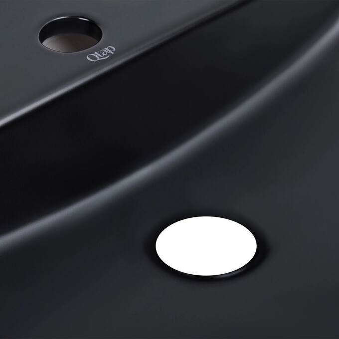 Умывальник Qtap Scorpio Black Matt QT142202MBMBN47312 (51x39 см, черный матовый, с донным клапаном), Доступные размеры: 51 x 39, Цвет производителя: черный матовый, фото 4