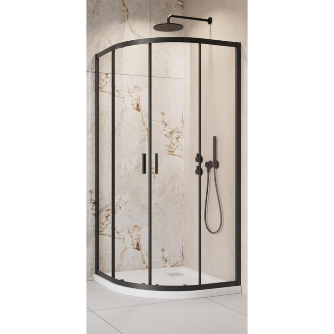 Душевая кабина Radaway Alienta A Black 10228080-54-01 (80x80 см, стекло прозрачное, профиль черный матовый), Доступные размеры: 80 x 80, Цвет производителя: черный матовый, фото 