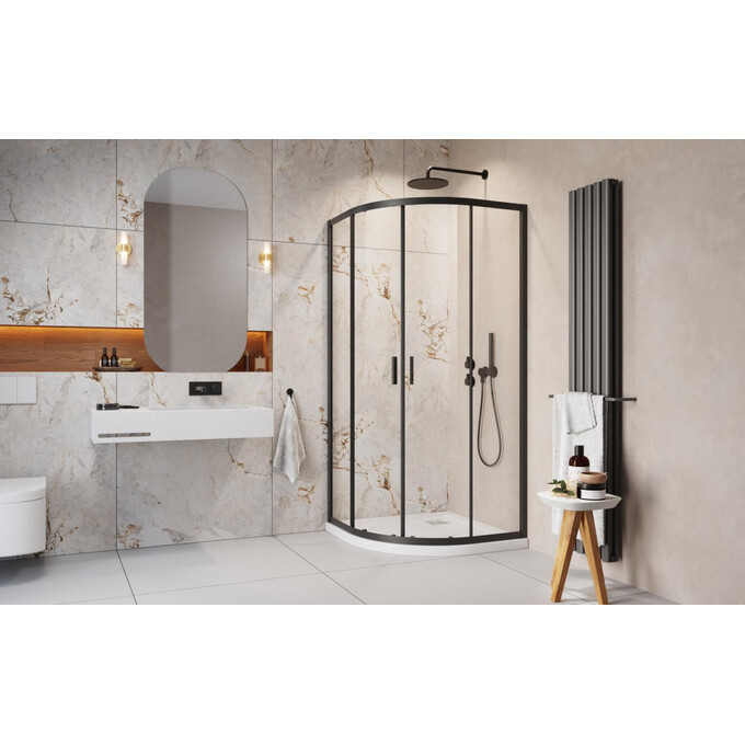 Душевая кабина Radaway Alienta E Black 10248090-54-01 (90x80 см, стекло прозрачное, профиль черный матовый), Доступные размеры: 90 x 80, Цвет производителя: черный матовый, фото 2