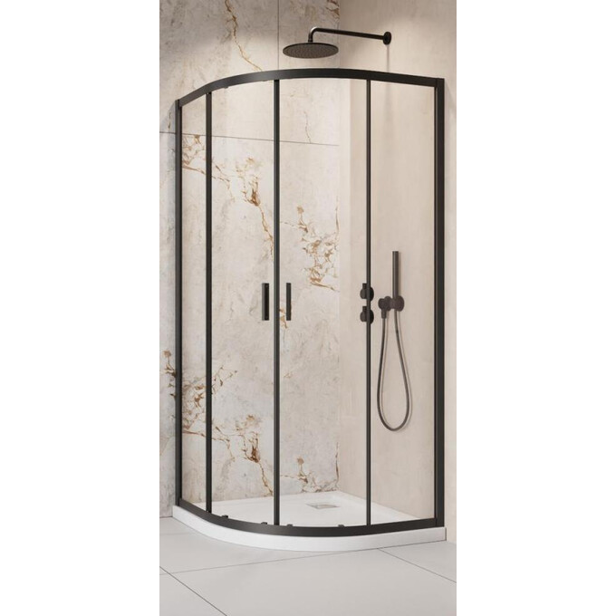 Душевая кабина Radaway Alienta E Black 10248090-54-01 (90x80 см, стекло прозрачное, профиль черный матовый), Доступные размеры: 90 x 80, Цвет производителя: черный матовый, фото 