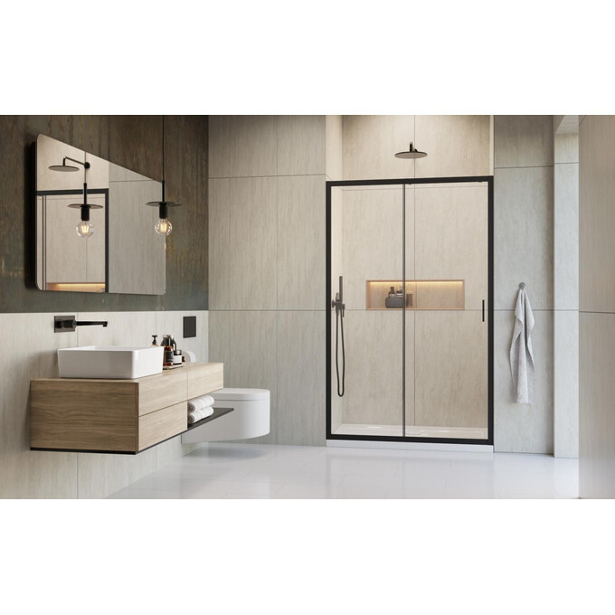 Душеві двері Radaway Alienta DWJ Black 10260100-54-01 (100 см, прозоре скло, профіль чорний матовий), Доступні розміри: 100, Колір виробника: чорний матовий, фото , изображение 2