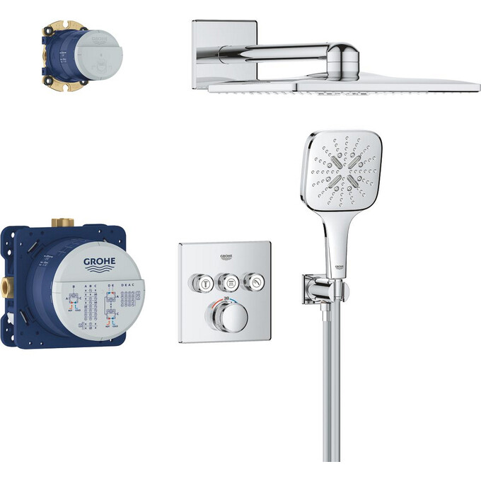 Душевая система с термостатом Grohe Grohtherm SmartControl & Rainshower SmartActive 310 Cube 34864000 (скрытого монтажа), фото 3