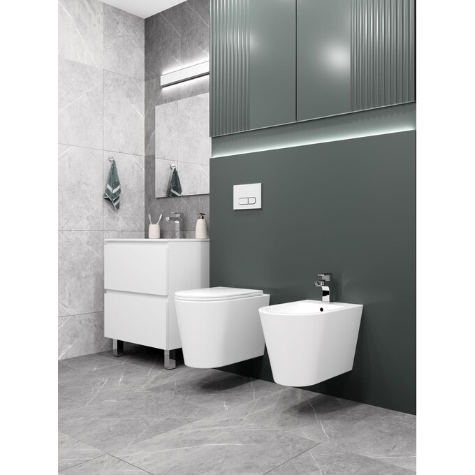 Безободковый подвесной унитаз Koller Pool Grace GR-0515-RQ (воронкообразный, с сиденьем), фото 4