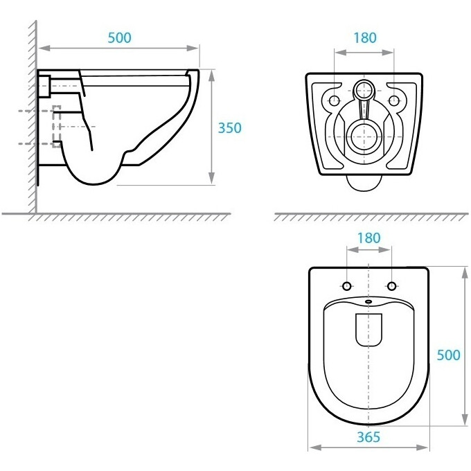 Безобідковий підвісний унітаз-біде Koller Pool Round 1880550198 (PRO RP-0500-RWB, з сидінням), фото , изображение 5