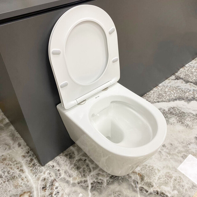 Безободковый подвесной унитаз VBI Levanzo White VBI-020200 (с сиденьем), Цвет производителя: белый глянец, фото 4