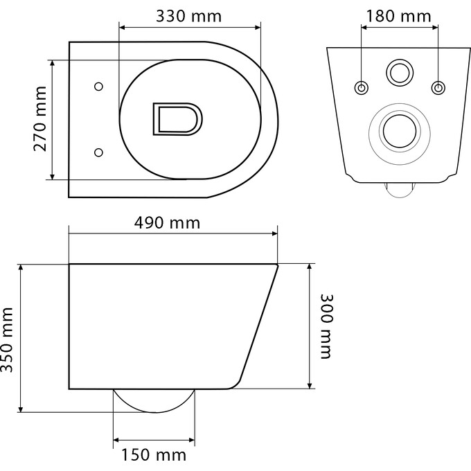 Безободковый подвесной унитаз VBI Tino White VBI-020600 (с сиденьем), фото 5