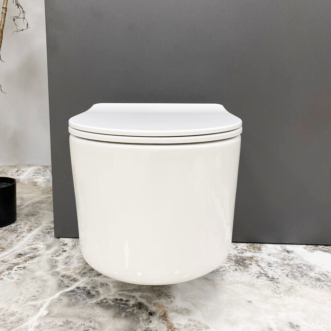 Безободковый подвесной унитаз VBI Tino White VBI-020600 (с сиденьем), фото 4