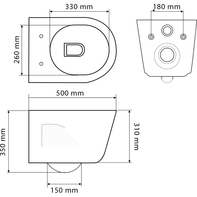 Безободковый подвесной унитаз VBI Lido White VBI-020500 (с сиденьем), фото 6