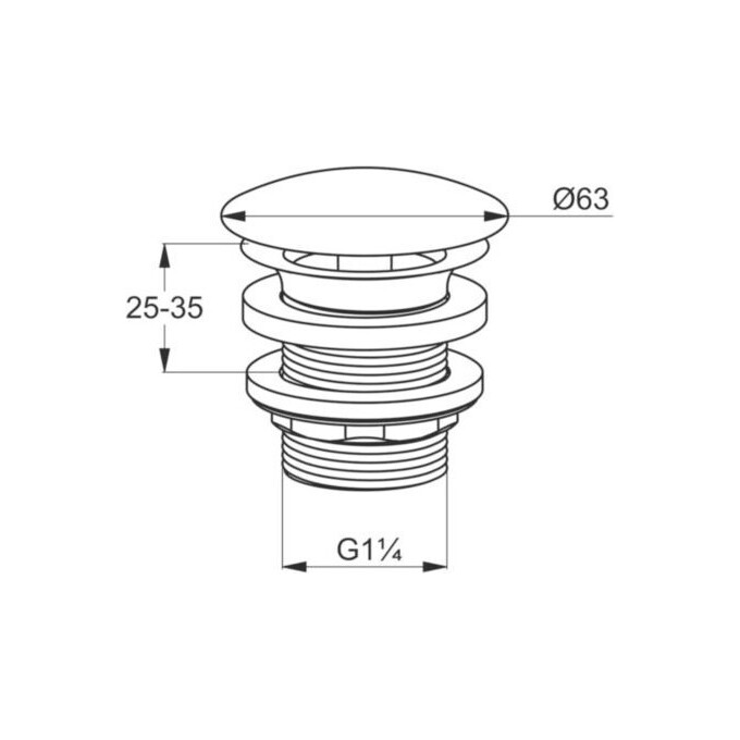 Сливной вентиль Kludi 1042805-00 (без закрывания), фото 3