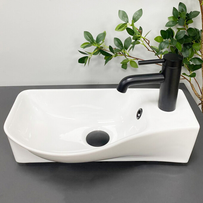 Умивальник VBI Fermo L White VBI-015609 (45x24 см, ліва чаша), Доступні розміри: 45 x 24 L, фото , изображение 4