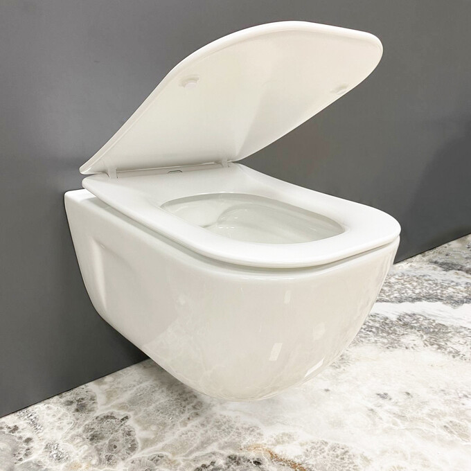 Безободковый подвесной унитаз VBI Lido White VBI-020500 (с сиденьем), фото 2