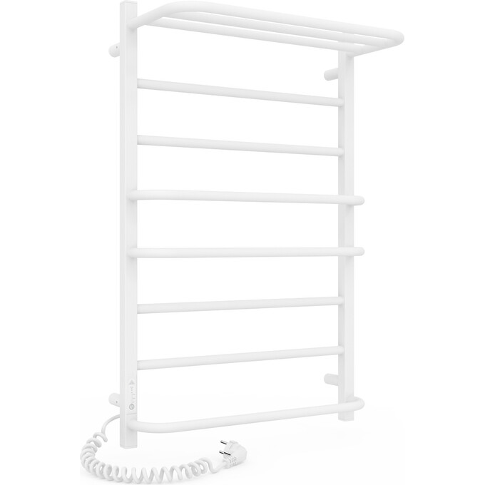 Электрический полотенцесушитель Laris Зебра Комфорт ЧК8 R3 73207784 (500x800, белый матовый, левый, с программатором, с полкой), Доступные размеры: 500 x 800, Подключение полотенцесушителя: левое, фото 