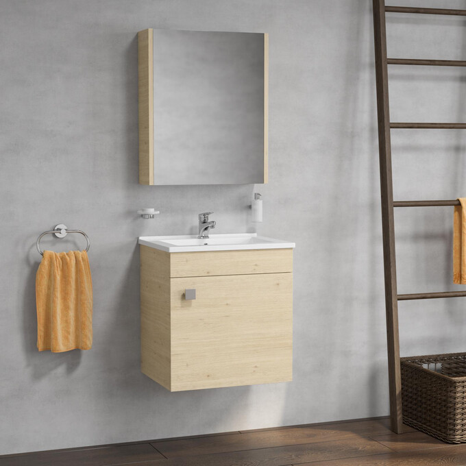 Тумба RJ Atlas с умывальником RJ Jenor RJFU005-10OK (RZJ510, 50 см, дуб, подвесная), Доступные размеры: 50, Цвет производителя: дуб, фото 2