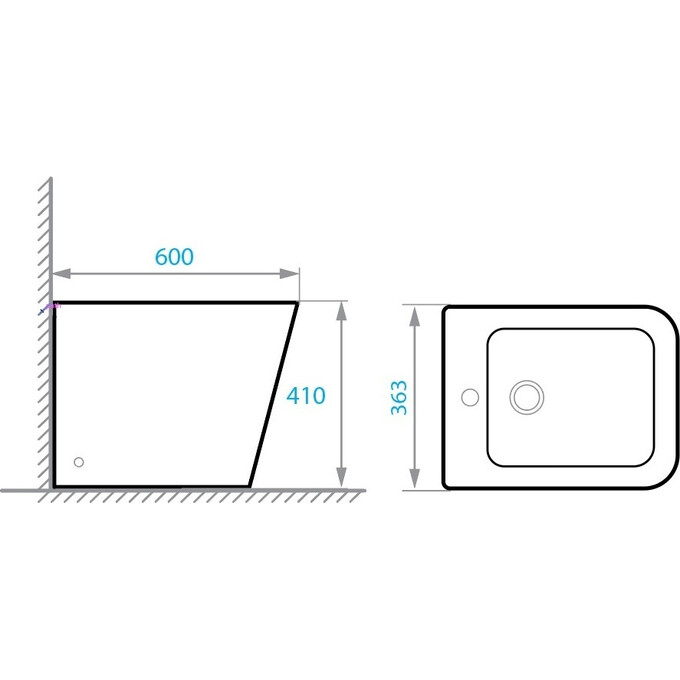 Біде підлогове Koller Pool Kvadro KR-0600-FS, фото , изображение 4