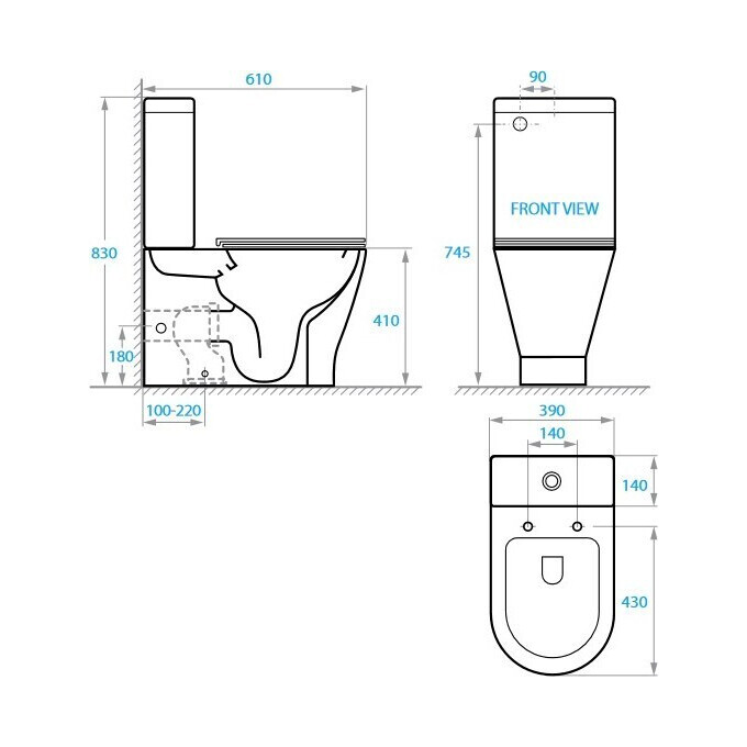 Безободковый унитаз-компакт Koller Pool Twist 1878550199 (TW-0610-RC-C+TW-0610-RC-T, с сиденьем), фото 4