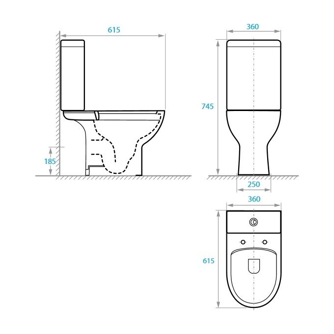 Безободковый унитаз-компакт Koller Pool Edge New 1856550199 (EDPR-0615-RW, с сиденьем), фото 7