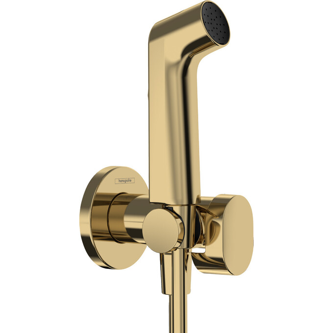 Гигиенический душ с вентилем Hansgrohe Bidette 1jet S Polished Gold 29232990 (полированное золото, внешняя часть), Цвет производителя: золото, фото 