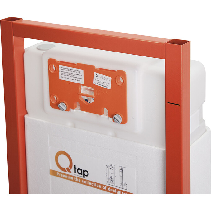 Комплект унитаз с инсталляцией 4 в 1 Qtap QT2533076EUQW46161: подвесной унитаз с сиденьем Gemini QT2533076EUQW + инсталляция Nest ST  QT0133M425 + клавиша смыва Nest QT0111M06028CRM + звукоизоляционная прокладка, фото 6