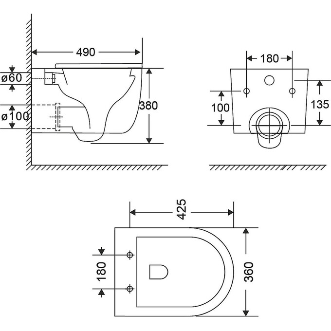 Комплект унитаз с инсталляцией 4 в 1 Qtap QT2433084EUQW46152: подвесной унитаз с сиденьем Taurus QT2433084EUQW + инсталляция Nest ST QT0133M425 + клавиша смыва Nest QT0111M11112CRM + звукоизоляционная прокладка, Цвет производителя: хром, фото 16