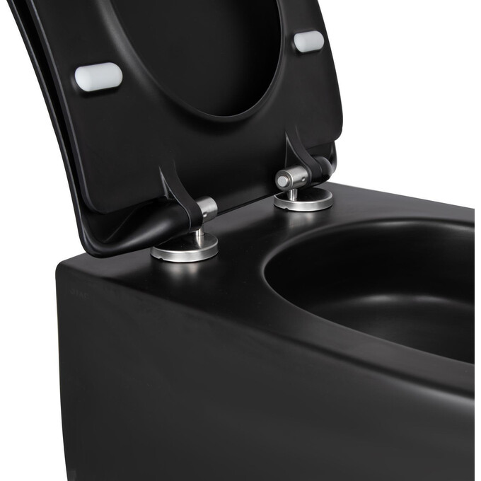 Комплект унитаз с инсталляцией 4 в 1 Qtap QT2433084EUQMB46180: подвесной унитаз с сиденьем Taurus QT2433084EUQMB + инсталляция Nest ST QT0133M425 + клавиша смыва Nest QT0111M11111SAT + звукоизоляционная прокладка, Цвет производителя: сатин (хром матовый), фото 8