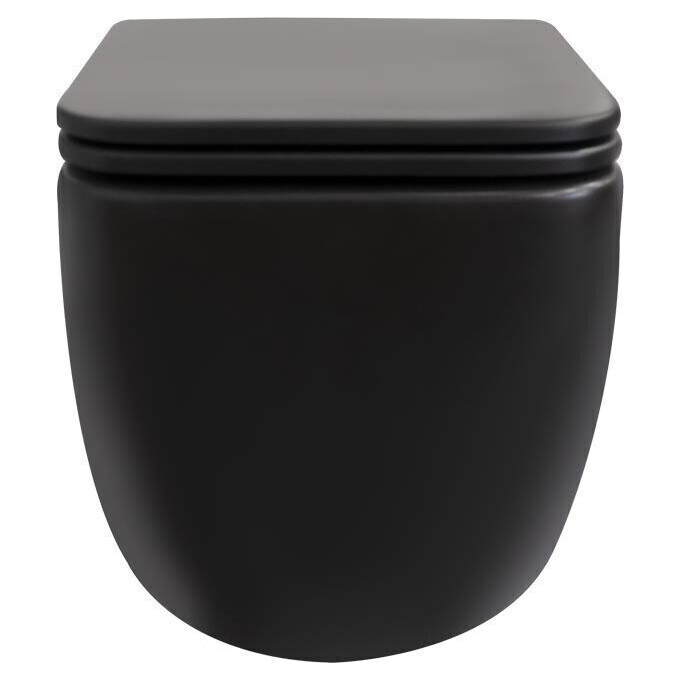 Комплект унитаз с инсталляцией 4 в 1 Qtap QT2533076EUQMB46170: подвесной унитаз с сиденьем Gemini QT2533076EUQMB + инсталляция Nest ST QT0133M425 + клавиша смыва Nest QT0111M11111SAT + звукоизоляционная прокладка, Цвет производителя: сатин (хром матовый), фото 6