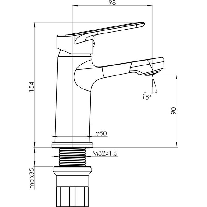 Смеситель для умывальника RJ Vila Chrome RJFA087-01CH, фото 2